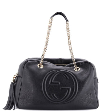 GUCCI Soho Chain Zip Shoulder Bag Leather Medium