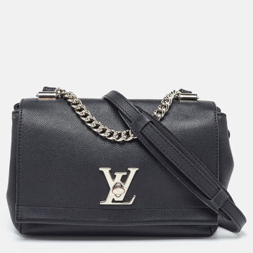 Black Leather Lockme II BB Bag