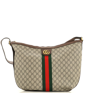 GUCCI Ophidia Half Moon Hobo GG Coated Canvas Large