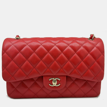 Cabiah Red Deca Matelasse 30 Shoulder Bag