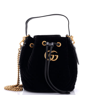 VS Marmont Bucket Bag Matelasse Velvet Small