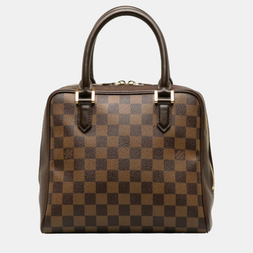 Brown Canvas Damier Ebene Brera Satchel Bag