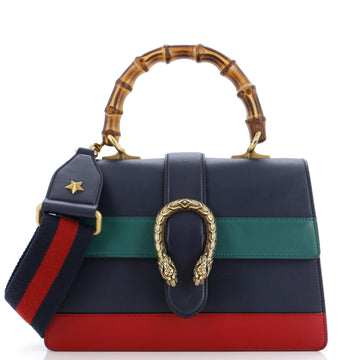 GUCCI Dionysus Bamboo Top Handle Bag Colorblock Leather Medium