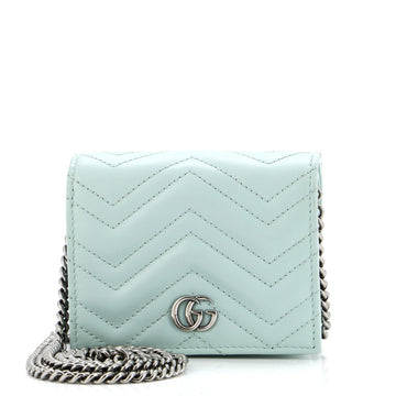 VS Marmont Card Case on Chain Matelasse Leather