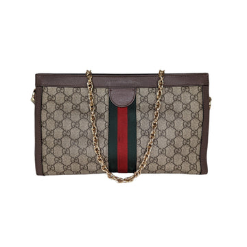 Gucci VS Supreme Monogram Web Medium Ophidia Chain Shoulder Bag
