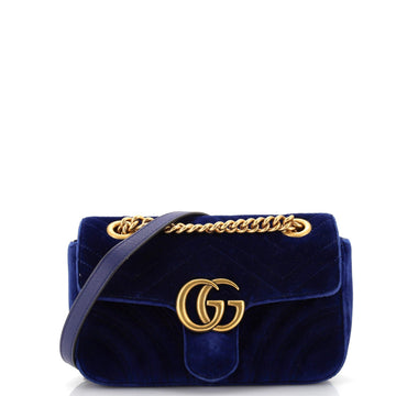 GUCCI GG Marmont Flap Bag Matelasse Velvet Small