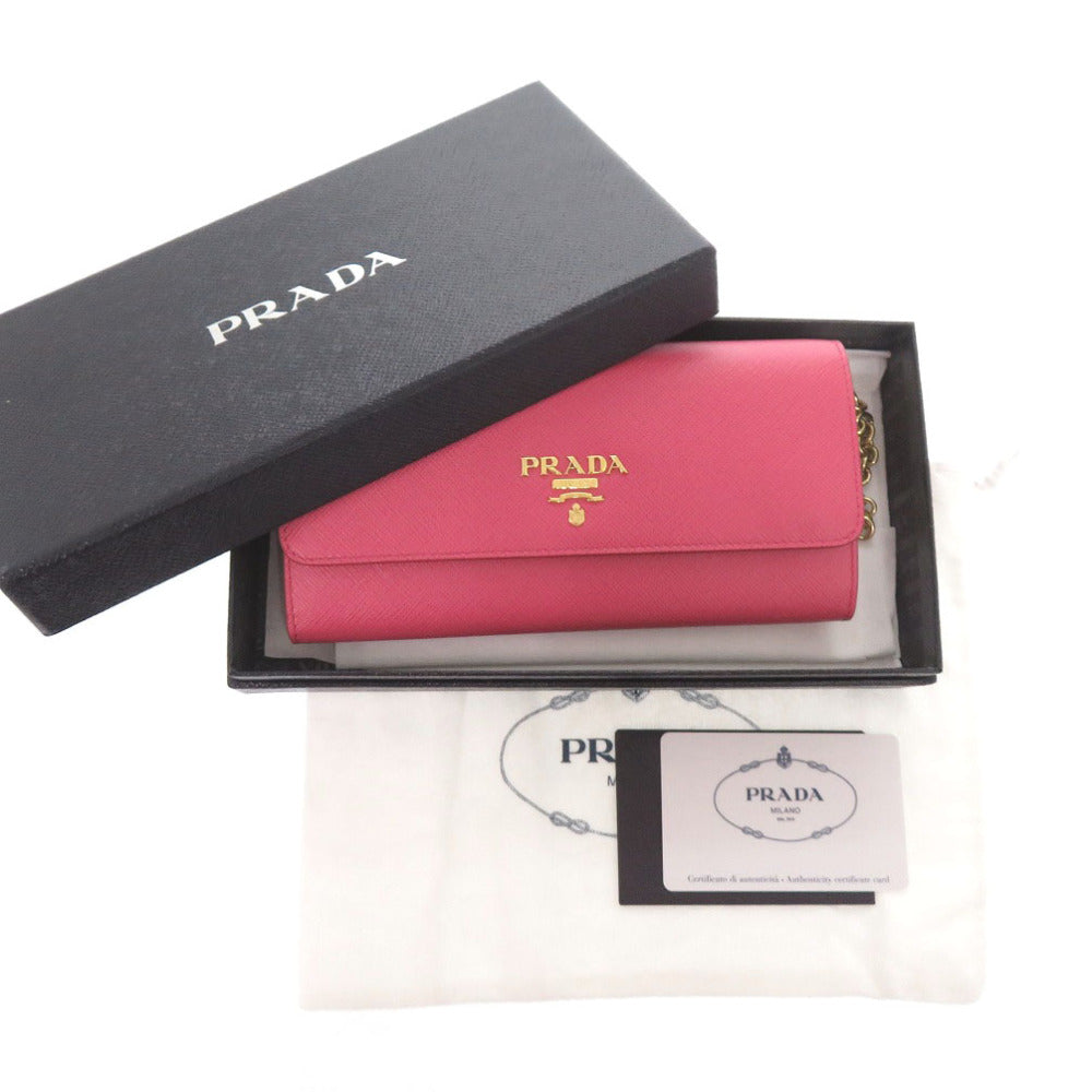 PRADA Long Wallet Purse 1DH002 leather Pink PEONIA