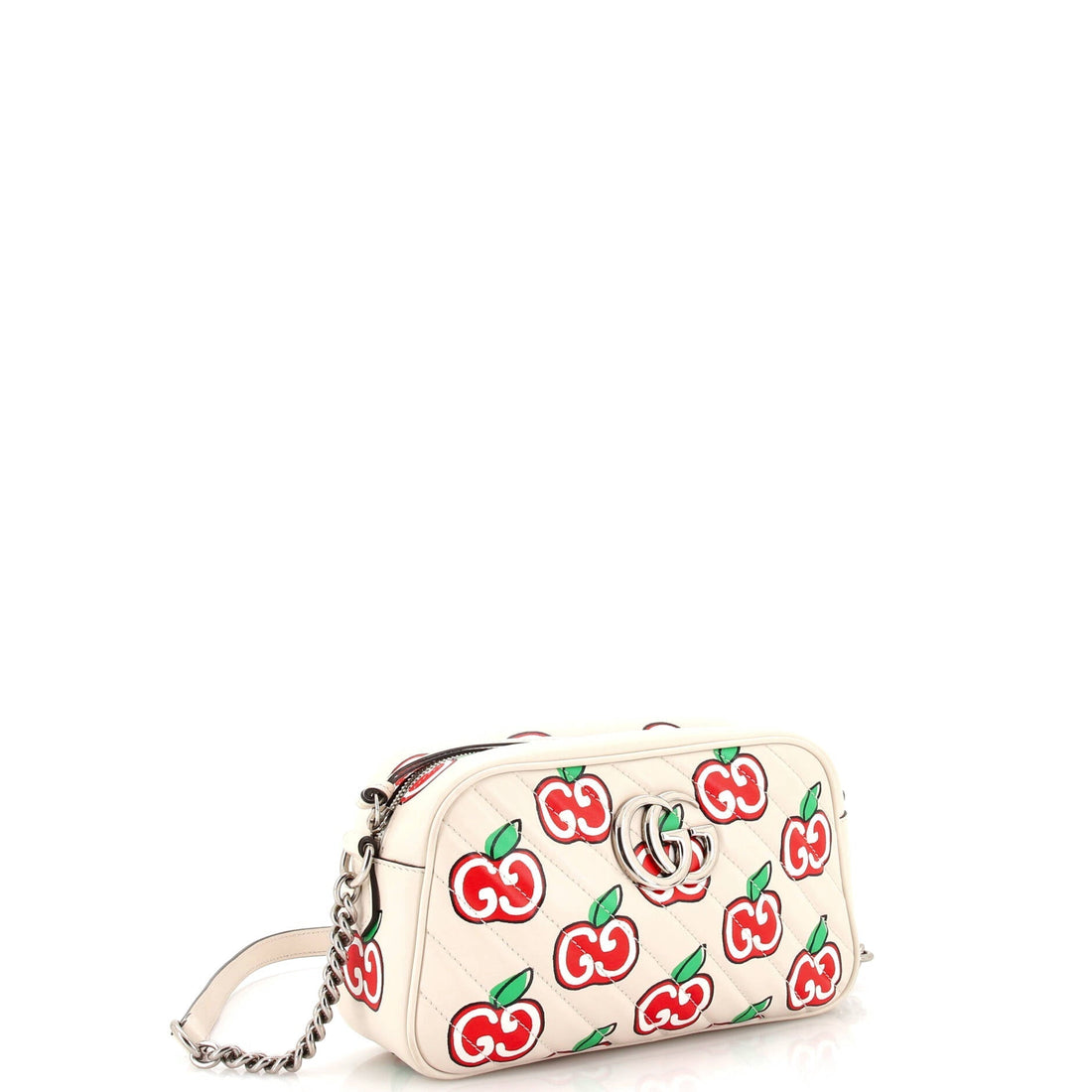 VS Marmont Shoulder Bag Printed Diagonal Quilted Leather Small