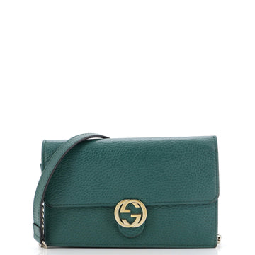GUCCI Interlocking Wallet on Chain Leather