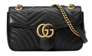 Gucci VS Marmont Small Black Leather Women's Shoulder Bag 443497 DTDIT 1000