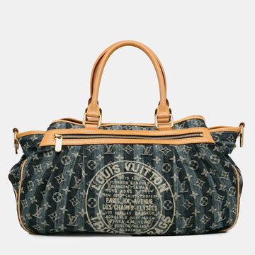 Monogram Denim Porte Epaule Raye Cabas GM Bag