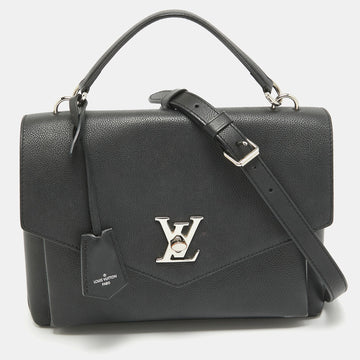Black Leather Mylockme Satchel