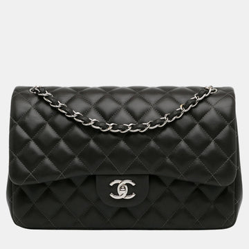 Black Jumbo Classic Lambskin Double Flap