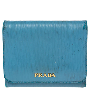 Blue Vittello Move Leather Trifold Wallet