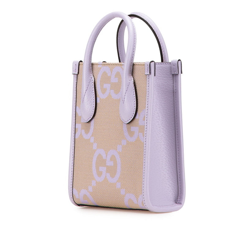 Gucci Canvas Leather Jumbo CS Mini Tote 2way Bag 671623