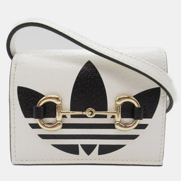 White Leather Adidas Horsebit Accent Wallet