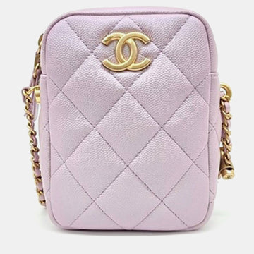 Pink Leather Mini Camera Bag