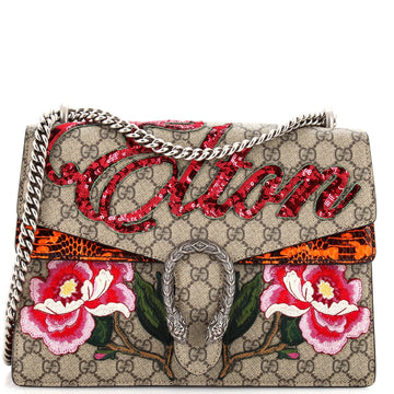 Dionysus Bag Embroidered VS Coated Canvas with Python Medium