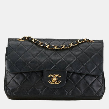 Black Leather Maxi Classic Single Flap Bag