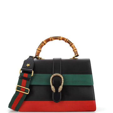 Dionysus Bamboo Top Handle Bag Colorblock Leather Large