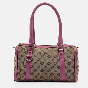 Pink/Beige GG Canvas and Leather Abbey Boston Bag