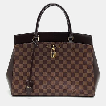 Brown Coated Canvas Damier Rivoli MM Shoulder Bag