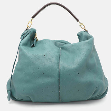 Turquoise Monogram Mahina Leather Selene GM Bag