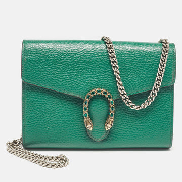 Green Leather Dionysus Wallet On Chain
