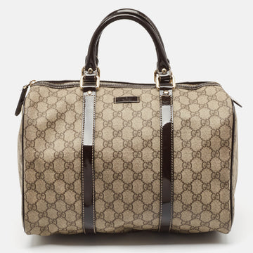 Dark Brown/Beige GG Supreme Canvas Medium Joy Boston Bag
