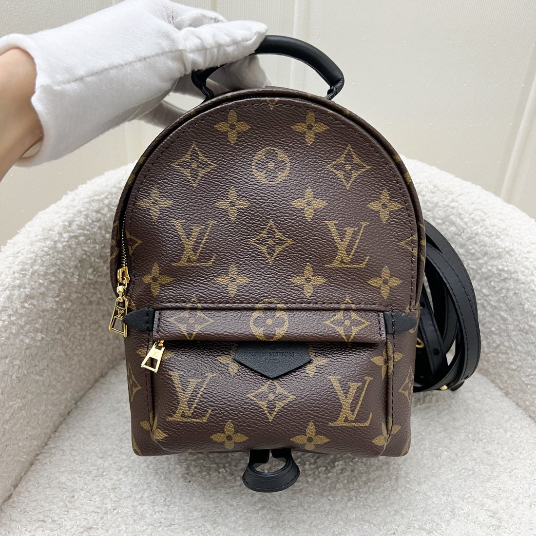 LV Palm Springs Mini Backpack in Monogram Canvas and GHW