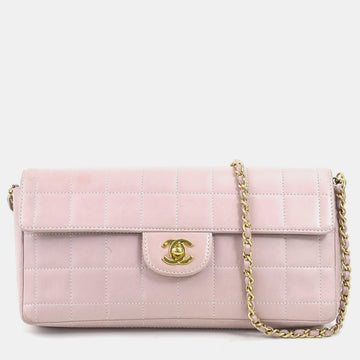 Light Pink Leather Chocolate Bar Shoulder Bag