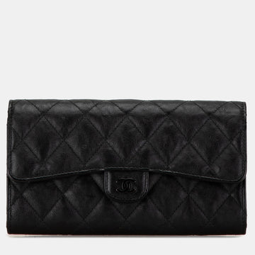 CC Quilted Lambskin Flap Continental Wallet