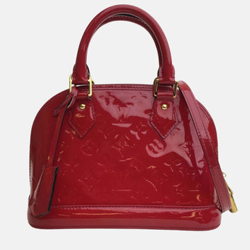 Red Monogram Vernis Leather Alma BB Satchel
