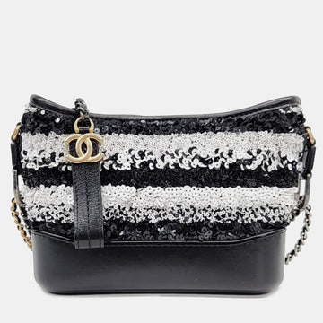 Black/ White Spangle Gabriel Small Hobo bag