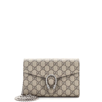 GUCCI Dionysus Chain Wallet GG Coated Canvas Small