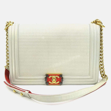 Off-White Gold Leather Boy Shoulder Bag
