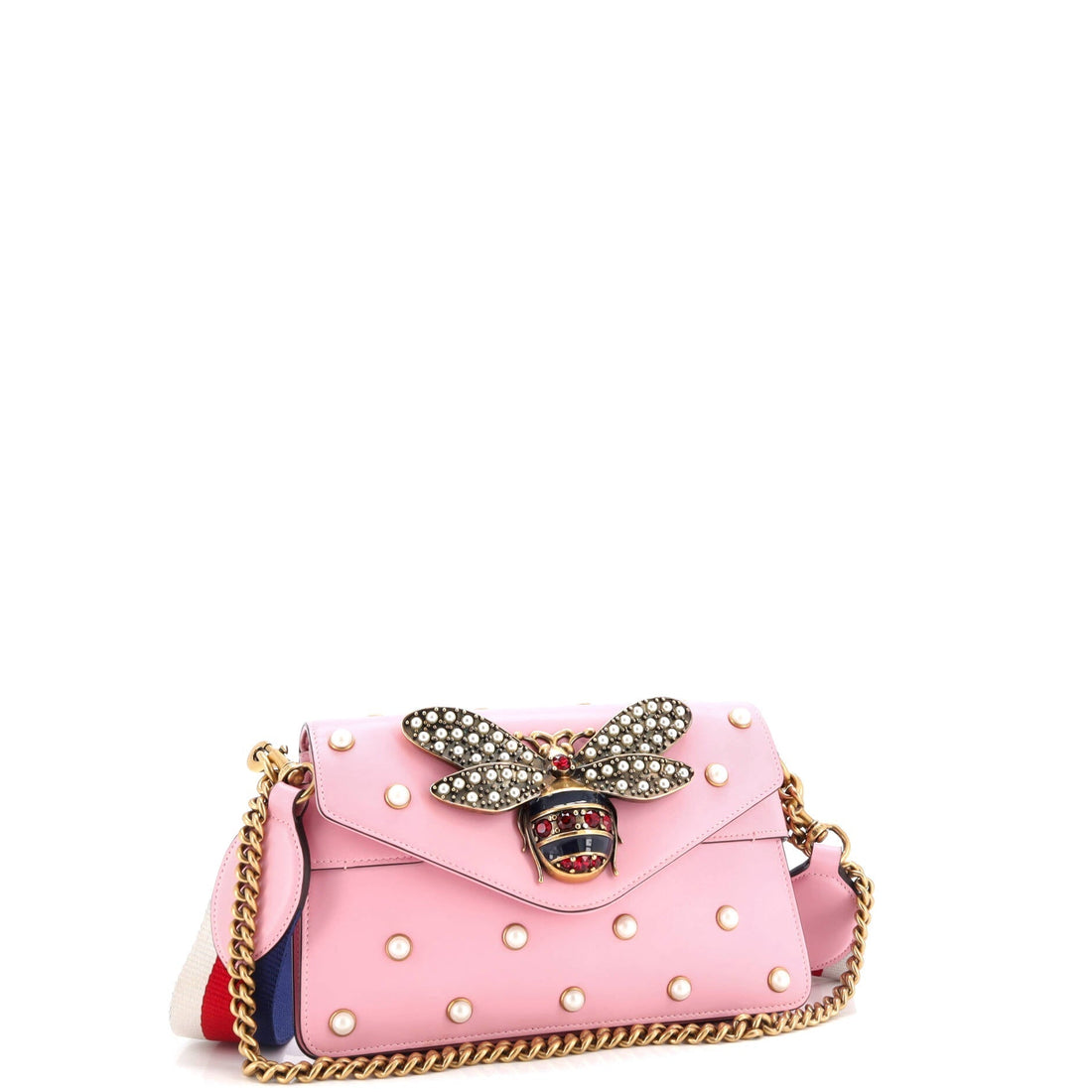 Broadway Pearly Bee Shoulder Bag Embellished Leather Mini