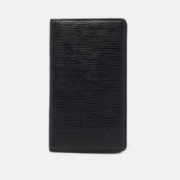 Black Epi Leather Bifold Long Wallet