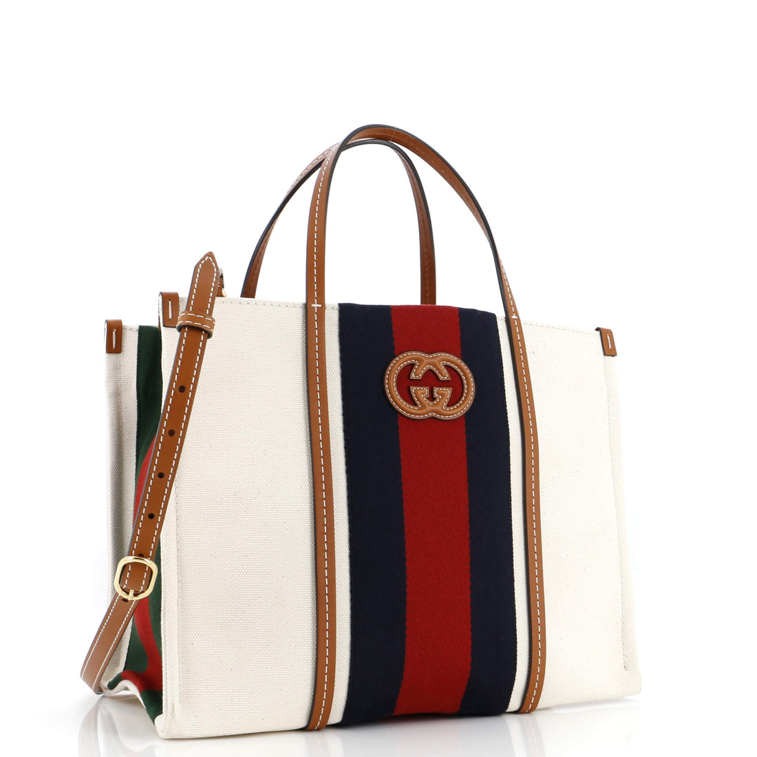 Interlocking G Web Tote Canvas Medium