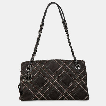 Suede Paris-Edinburgh Saltire Shoulder Bag