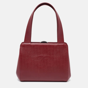 Red Caviar Leather CC Frame Bag