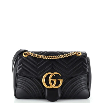 GUCCI GG Marmont Flap Bag Matelasse Leather Medium