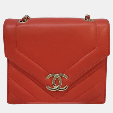 Red Chevron chain cross bag