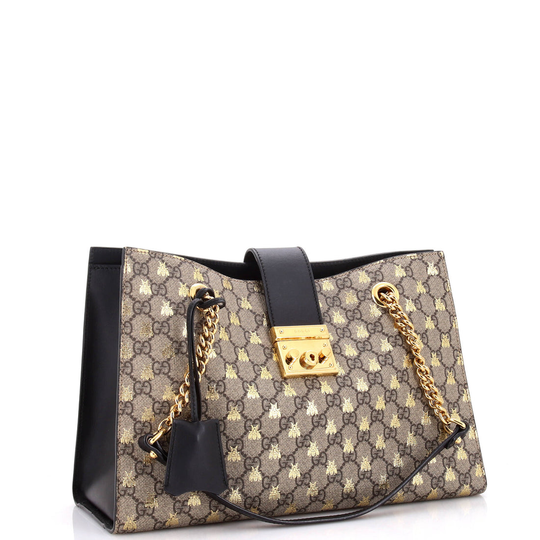 Padlock Chain Tote Printed VS Coated Canvas Medium