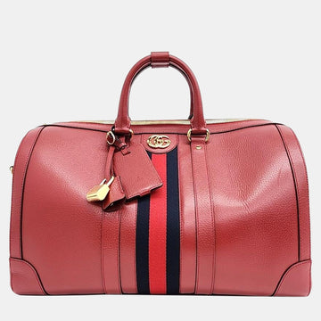 Red Leather Medium Savoy Duffle Bag