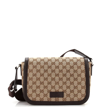 GUCCI Flap Messenger Bag GG Canvas Small