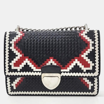 Black Mesh Madras Chain Shoulder Bag