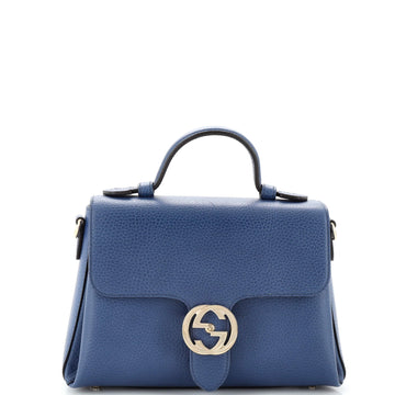 GUCCI Interlocking Top Handle Bag Leather Small