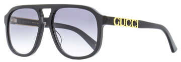 Gucci Unisex Pilot Sunglasses VS1188S 002 Black 58mm