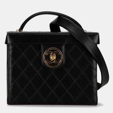 Black CC Turnlock Lambskin Vanity Case